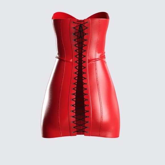 Finesse Trisha Vegan Leather Corset Dress - Picture 3 of 5